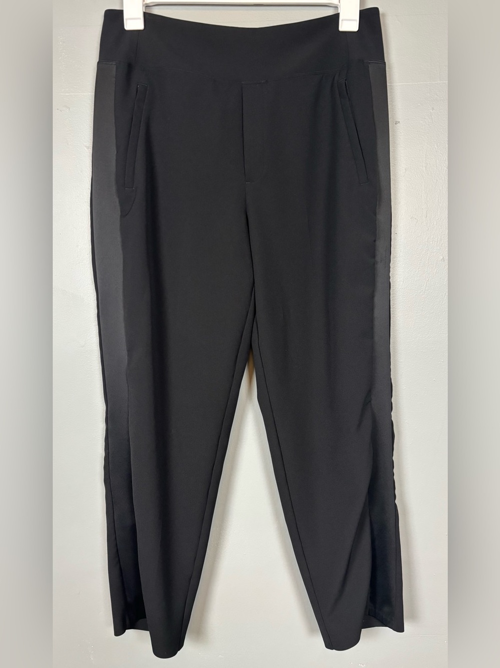 Athleta Endless Pull on High Rise Satin Side Stripe Pants